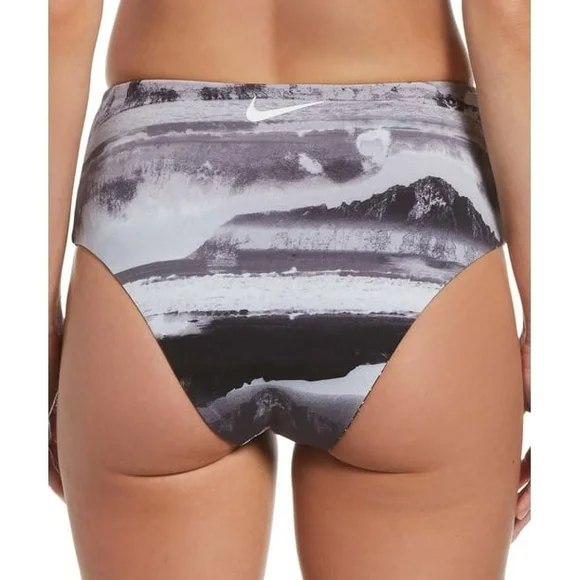 NWT Nike Adventure Reversible High Waist Cheeky Bottoms Swimsuit Black Grey XL - Picture 5 of 7